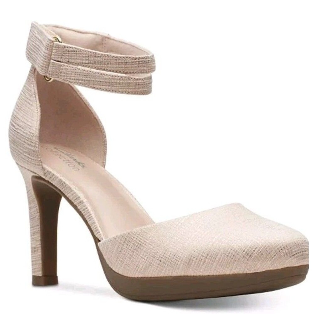 Clarks Originals Womens Ambyr-Skip High Heel Shoes Size 9.5  Blush Pnk Metallic